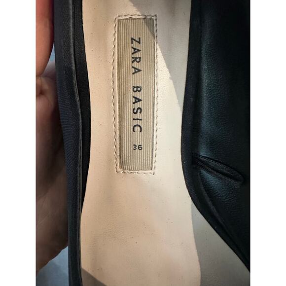 Zara Black Kitten Heel Pop Up Floral Design Women's 36 - Picture 4 of 11